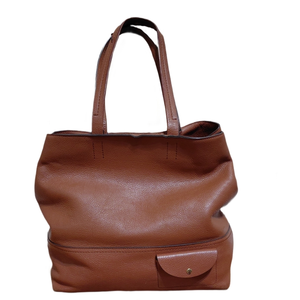 J. Crew Brown Leather Tote Shoulder Bag - Picture 3 of 10